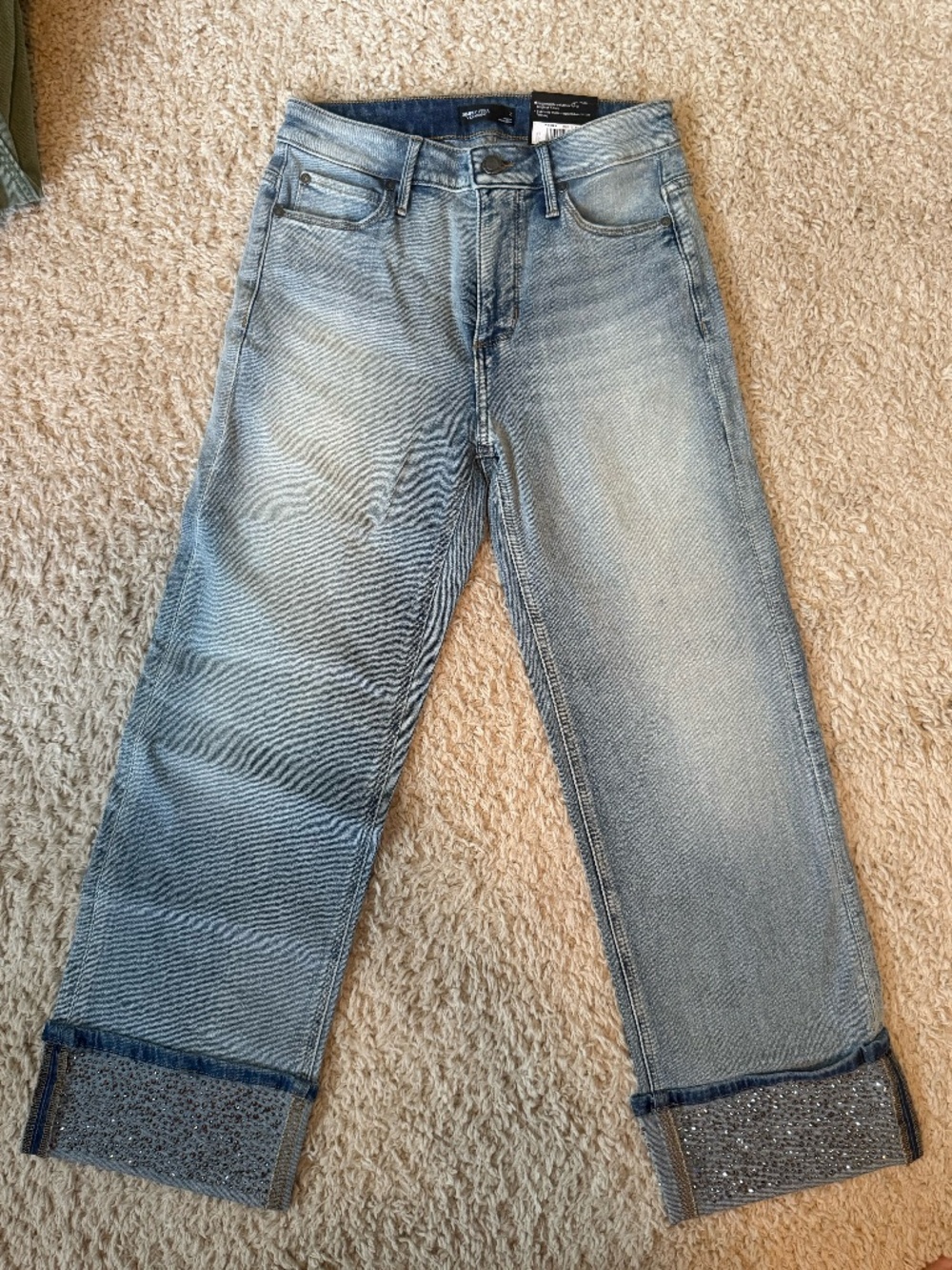 NWT Simply Vera Vera Wang Rhinestone Cuff Ankle Jeans Size 2 - Picture 2 of 7